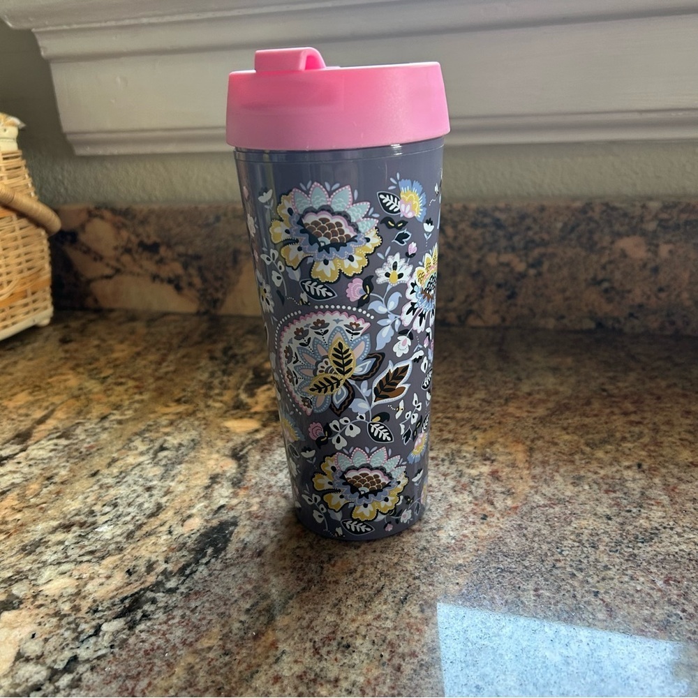 Vera Bradley Floral Pattern Tumbler with Pink Lid
